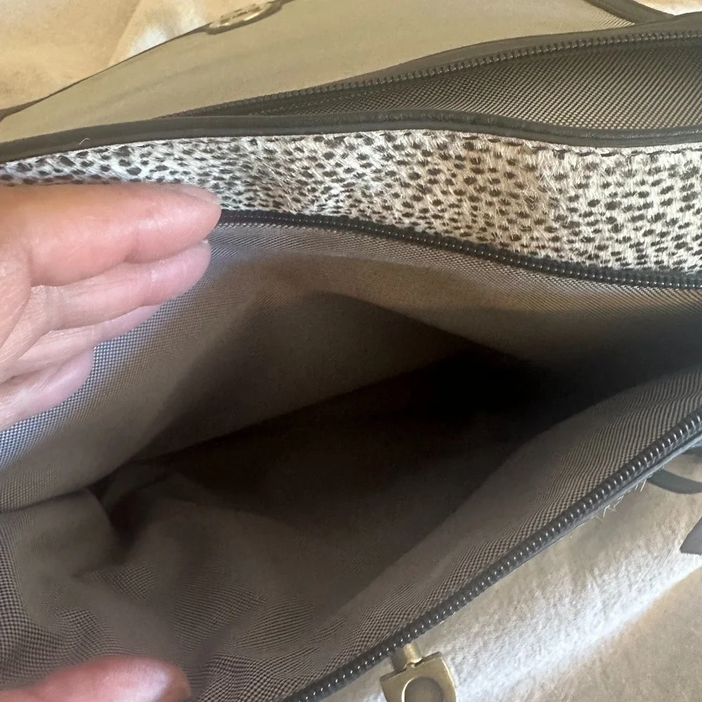 Fossil Amelia White Cheetah Black Leather Convertible Backpack Bag ZB7856504